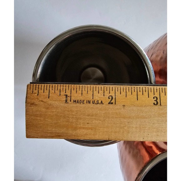 Hammered COPPER Beer Tall Skinny Tumbler set of 3 - Picture 6 of 7